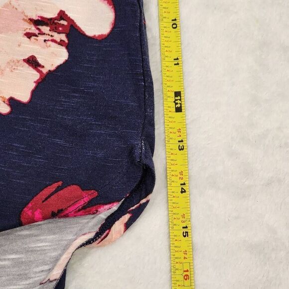 Maurices Womens Blouse size L Shirt Floral Top Short Sleeve - Picture 6 of 8